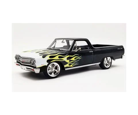 1965 Chevrolet El Camino Custom Cruiser in Tuxedo Black with White Flames - ACME