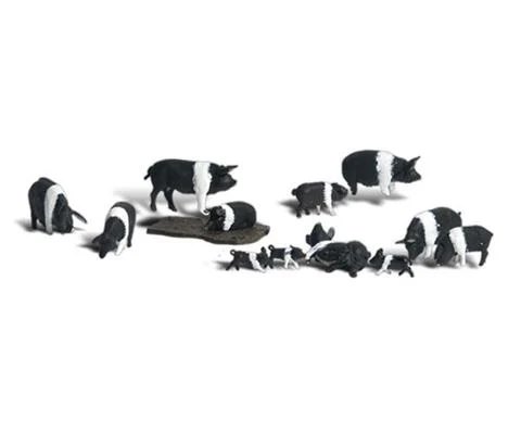 Scenic Accents - Hampshire Pigs - HO Scale