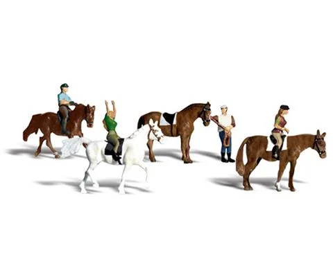Scenic Accents - Horseback Riders on Horses - HO Scale
