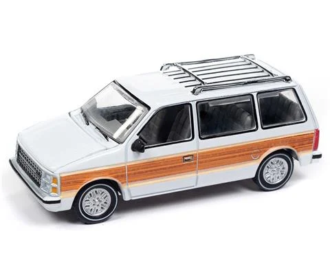 1985 Dodge Caravan in DW2 White with Woodgrain Sides Rear - AUTO WORLD
