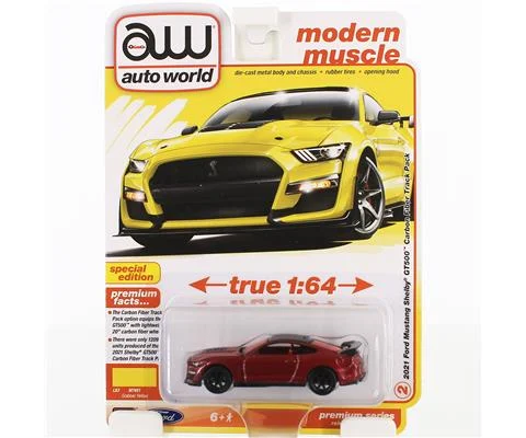 2021 Ford Mustang Shelby GT500 Carbon Fiber in Ultra Red with Black Roof - AUTO WORLD
