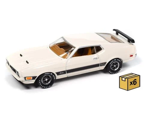 1973 Ford Mustang Mach 1 in Pearl White- 6 pieces in a Non-Returnable Factory-Sealed CASE
