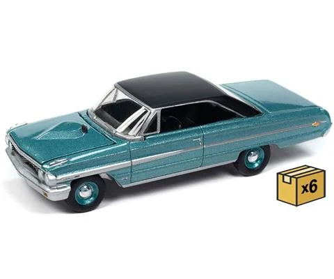 1964 Ford Galaxie 500XL in Dynasty Green with Black Roof - 6 pieces in a Non-Returnable Factory-Sealed CASE