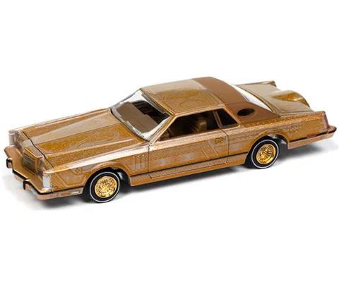 1979 Lincoln Continental Lowrider in Gold Metallic with Lowrider Graphics - AUTO WORLD