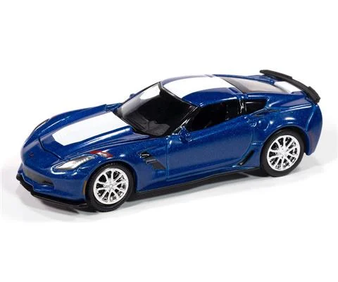 2018 Chevrolet Corvette Grand Sport in Admiral Blue with Red Fender Grand Sport Stripes and White Hood Roof Trunk Stripe - AUTO WORLD