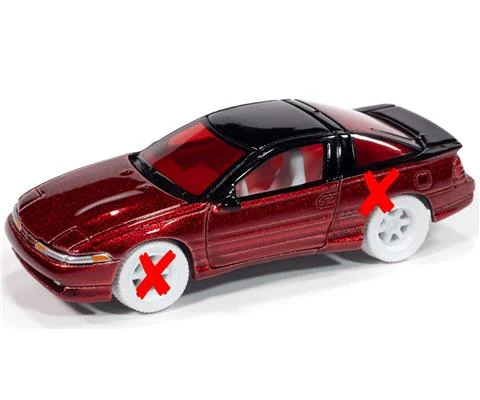 1990 Eagle Talon TSi in Flash Red with Gloss Black Roof and Trunk - AUTO WORLD