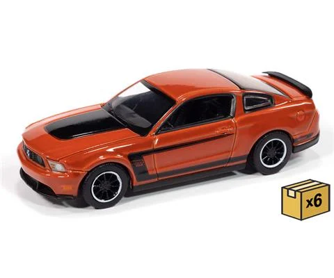 2012 Ford Mustang Boss 302 in Competition Orange with Black Accents - 6 pieces in a Non-Returnable Factory-Sealed CASE