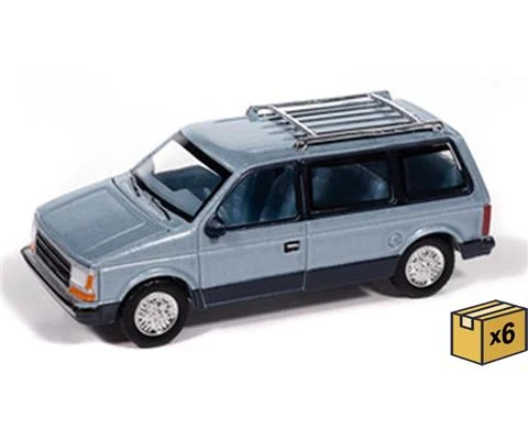 1987 Plymouth Voyager in Ice Blue Poly and Twilight Blue Poly - 6 pieces in a Non-Returnable Factory-Sealed CASE