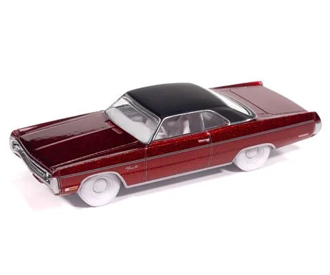 1971 Plymouth Fury III in Ultra Red with White Wheels Rims Chassis and Interior - NEW TOOLING