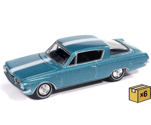 1965 Plymouth Barracuda Formula S in Medium Turquoise Poly with White Stripe - 6 pieces in a Non-Returnable Factory-Sealed CASE