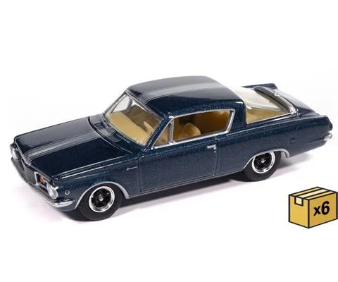 1965 Plymouth Barracuda Formula S in Dark Blue Poly with Silver Stripe - 6 pieces in a Non-Returnable Factory-Sealed CASE