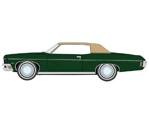 1970 Chevrolet Impala Custom Coupe in Forest Green with Buckskin Top - AUTO WORLD