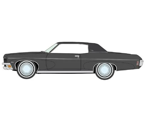 1970 Chevrolet Impala Custom Coupe in Shadow Gray with Flat Black Top - AUTO WORLD