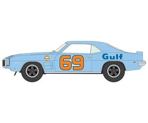 1969 Pontiac Firebird Trans Am in Gulf Blue with Orange Stripes - AUTO WORLD
