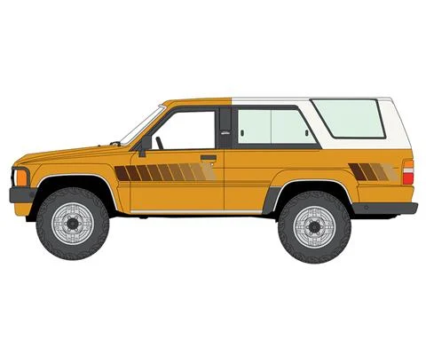 1984 Toyota 4Runner Pickup Truck in Bright Gold with White Top - NEW CASTING
