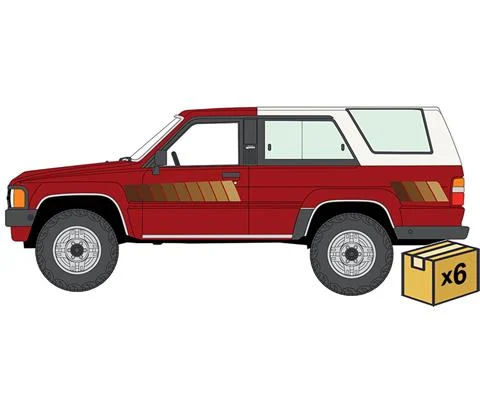 1984 Toyota 4Runner Pickup Truck in Wine Red with White Top - 6 pieces in a Non-Returnable Factory-Sealed CASE