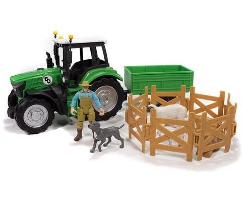 Sheep Farmer and Tractor 16-Piece Playset - Big Country Adventure
