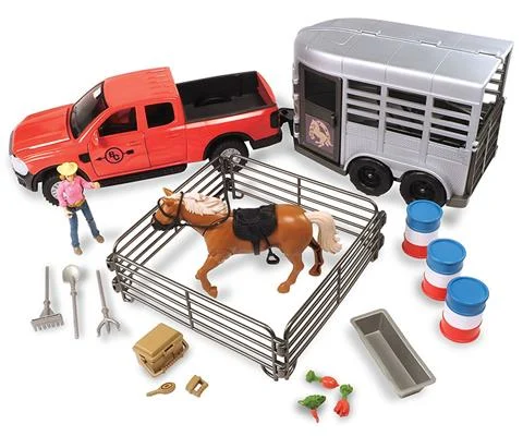 Pickup Truck and Horse Trailer 24-Piece Playset - Big Country Adventure