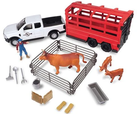 Pickup Truck and Cattle Trailer 18-Piece Playset - Big Country Adventure