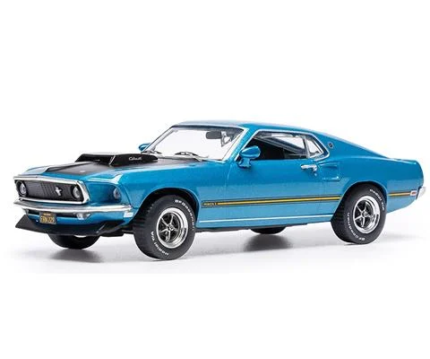 1969 Ford Mustang Mach 1 in Metallic Blue - IXO MODELS