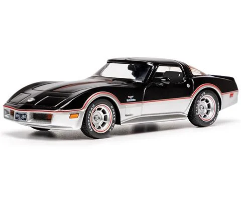 1978 Chevrolet Corvette C3 in Black and Silver with Red Stripe - IXO MODELS