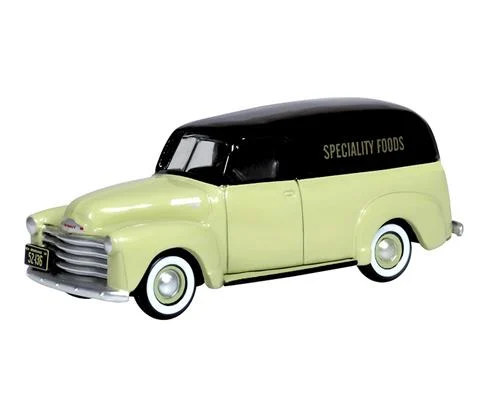 Speciality Foods -1950 Chevrolet Panel Van in Light Green and Black