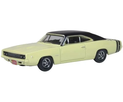 1968 Dodge Charger in Light Yellow and Black - OXFORD