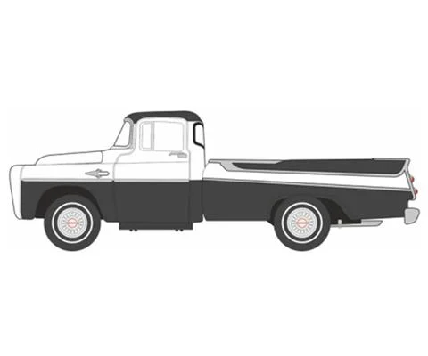 1957 Dodge D100 Sweptside Pickup in White and Black - OXFORD
