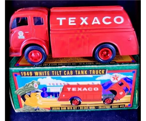 Texaco #13 1996 - 1949 White 3000 Tilt Cab Tanker - bank