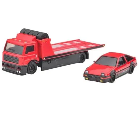 Team Toyota - Toyota AE86 Sprinter Trueno with Fleet Street Hauler in Red and Black