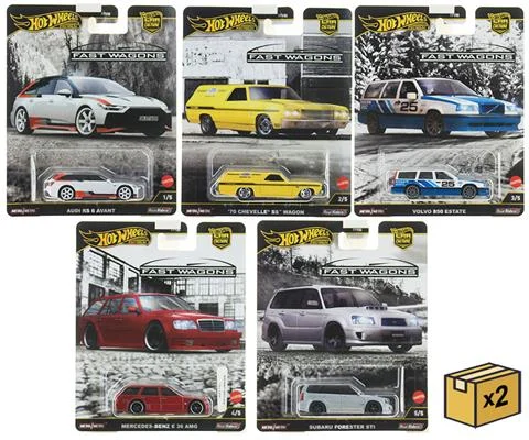 Car Culture Premium - Fast Wagons Assortment - 10-Piece Set in a Non-Returnable Factory-Sealed Case