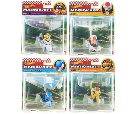 Mario Kart Gliders Assortment - 4-Piece Set in a Non-Returnable Factory-Sealed Case