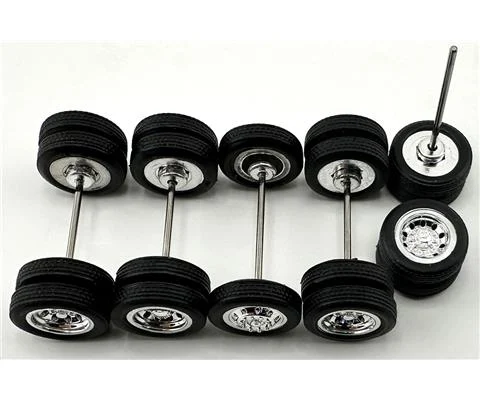 Wheel Set - 1mm Axle with 12mm Diameter Tires