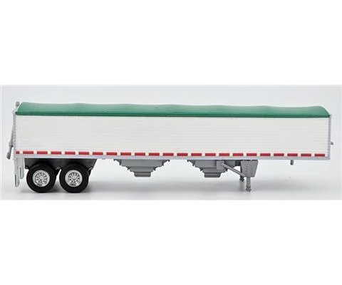 Covered Grain Trailer with Green Tarp - HO LOGISTICS