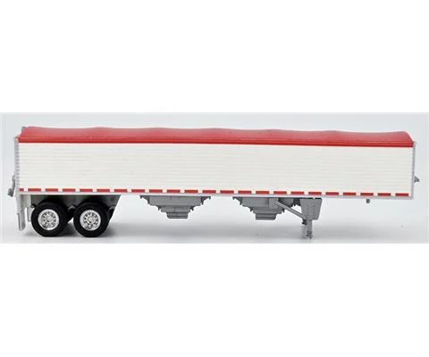 Covered Grain Trailer with Red Tarp - HO LOGISTICS