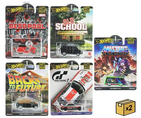 Hot Wheels Pop Culture Premium - 10-Piece Set in a Non-Returnable Factory-Sealed Case
