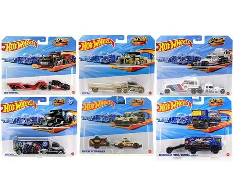 Hot Wheels Track Fleet Series Assortment - 6-Piece Set in a Non-Returnable Factory-Sealed Case