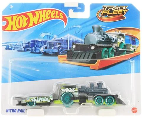 Nitro Rail- Truck and Trailer in Silver with Blue and Green Accents