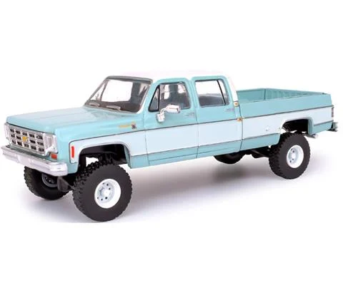 1978 Chevrolet Silverado K30 Crew Cab Fleetside Lifted Pickup Truck in Light Blue and Frost White - IXO AMERICA