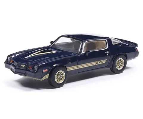 1981 Chevrolet Camaro Z28 in Dark Blue Metallic with Gold Striping - IXO AMERICA