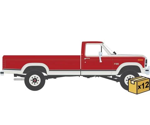 1984 Ford F-250 XLT Lariat Long Bed Styleside 4x4 in Victoria Tu-Tone Bright Canyon Red and Wimbledon White