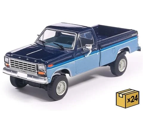 1981 Ford F-150 Custom Explorer Short Bed Styleside 4x2 in Tu-Tone Midnight Blue Metallic and Medium Blue Glow