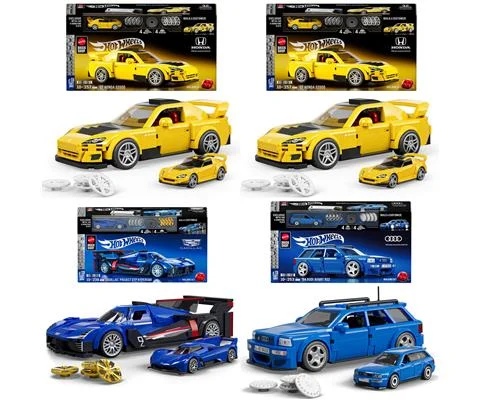 Mattel Brick Shop - Hot Wheels Speed Series - 4 Building Kits in a Non-Returnable Factory-Sealed Case