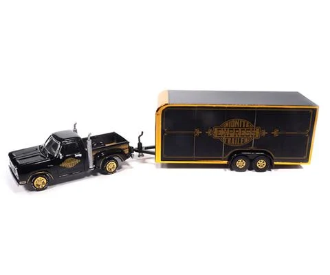 1978 Dodge Midnite Express with Enclosed Car Trailer in Black - JOHNNY LIGHTNING