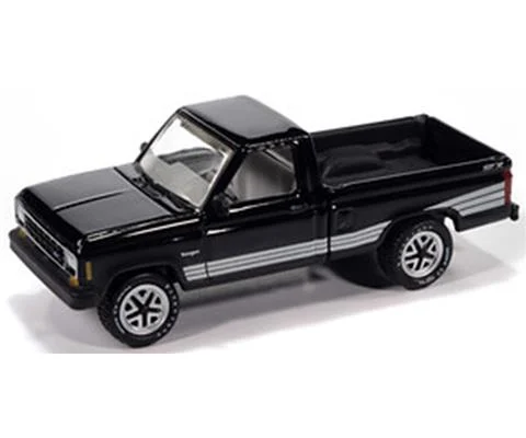 1987 Ford Ranger STX in Black with Silver STX Stripes - JOHNNY LIGHTNING