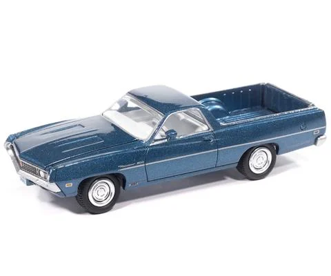 1970 Ford Ranchero 500 in Acapulco Blue with White Interior and Chassis - JOHNNY LIGHTNING