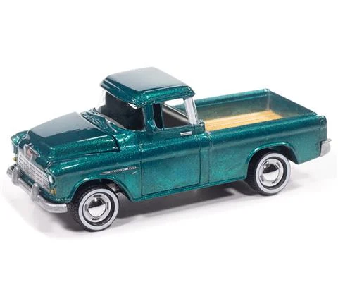 1955 Chevy Cameo Pickup in Teal - JOHNNY LIGHTNING