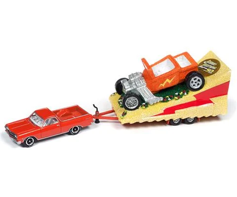 1965 Chevrolet El Camino in Hugger Orange with Parade Float - JOHNNY LIGHTNING