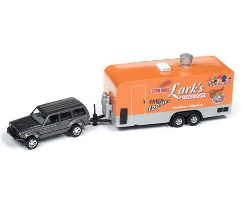 1998 Jeep Cherokee in Dover Gray Metallic with Food Truck - JOHNNY LIGHTNING