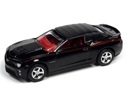 2013 NICKEY Chevrolet Camaro ZL1 Convertible in Gloss Black with Red Nickey Side Stripes - JOHNNY LIGHTNING